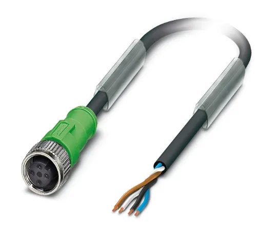 1446333 SAC-4P-10,0-PVC/M12FS Kábel s konektorom M12/4pin/priamy /voľný koniec kábla, 10m