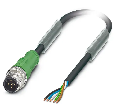 1669767 SAC-5P-M12MS/1,5-PUR Kábel s konektorom M12/5pin/priamy /voľný koniec kábla, 1,5m