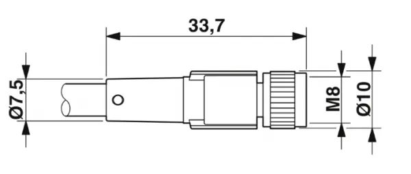1415558 AC-4P-M 8MS/1,5-PVC/M 8FS Kábel s konektorom M8/M8, 4pin/4pin,priamy/priamy, 1,5m