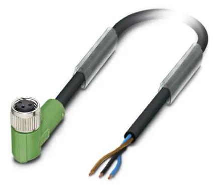 1403773 SAC-3P-10,0-PVC/M 8FR Kábel s konektorom M8 /3pin/uhlový /voľný koniec kábla, 10m