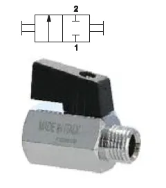 HC080014 Guľový ventil mini vnu/von. závit, 2xG1/4