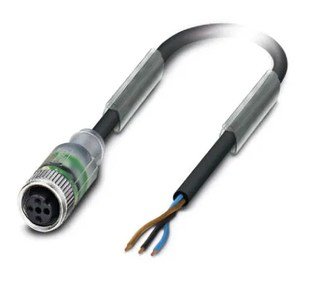 1414556 SAC-3P- 1,5-PVC/M12FS-2L Kábel s konek. M12 /3pin/priamy /voľný koniec kábla, 1,5m
