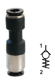 HC160808 Priama spojka so spätným ventilom, 2x8mm