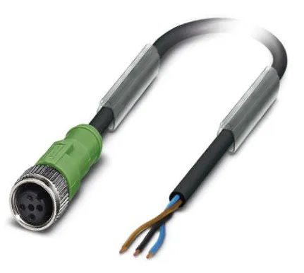 1400505 SAC-3P- 5,0-PVC/M12FS Kábel s konektorom M12 /3pin/priamy /voľný koniec kábla, 5m