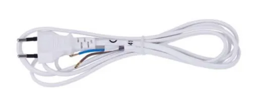 Flexo šnúra pvc S15272 2x0,75mm/2m, priama vidlica biela