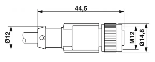 1414565 SAC-3P-10,0-PVC/M12FS-2L Kábel s konek. M12 /3pin/priamy /voľný koniec kábla, 10m