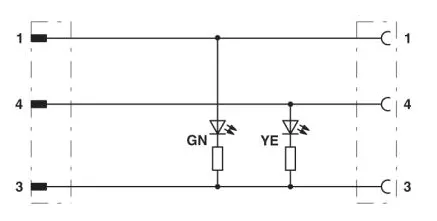 1415903 SAC-3P-M 8MR/1,5-PVC/M 8FR-2L Kábel s konek. M8/M8, 3pin/3pin,uhlový/uhlový, 1,5m