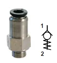 HC171038 Priame skrut. so spätným ventilom, 10mm G3/8