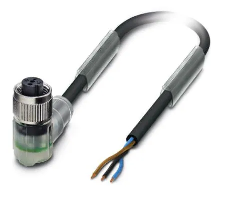 1414575 SAC-3P-10,0-PVC/M12FR-2L Kábel s konekt. M12/3pin, uhlový/voľný koniec kábla, 10m