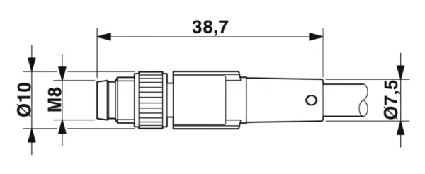 1415889 SAC-3P-M 8MS/1,5-PVC/M 8FR Kábel s konektorom M8/M8, 3pin/3pin,priamy/uhlový, 1,5m