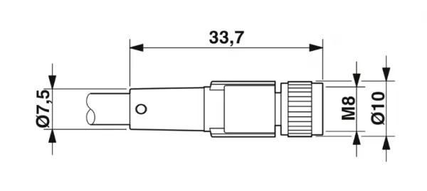 1415579 SAC-4P-M 8MR/3,0-PVC/M 8FS Kábel s konektorom M8/M8, 4pin/4pin,uhlový/priamy, 3m