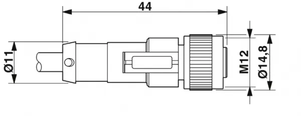 1415697 SAC-5P-M12MS/1,5-PVC/M12FS Kábel s konek. M12/M12, 5pin/5pin,priamy/priamy, 1,5m