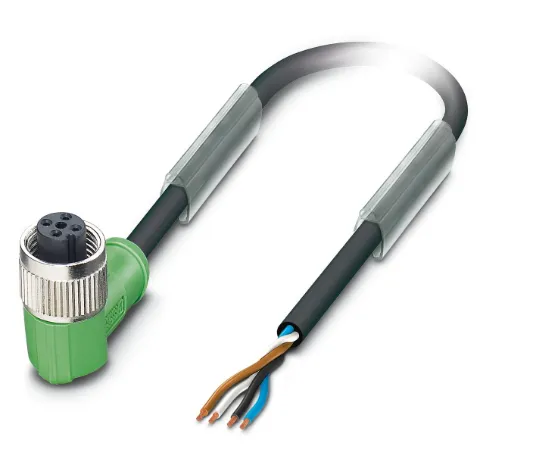 1415608 SAC-4P-10,0-PVC/M12FR Kábel s konektorom M12/4pin, uhlový /voľný koniec kábla, 10m