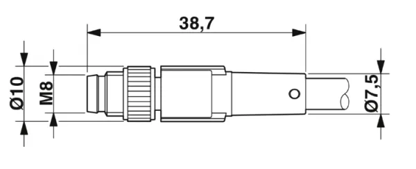 1681923 SAC-3P-M 8MS/ 1,5-PUR/M 8FS Kábel s konek. M8/M8, 3pin/3pin,priamy/priamy, 1,5m