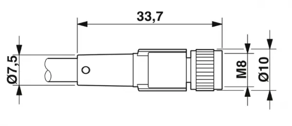1415537 SAC-3P-M12MR/3,0-PVC/M 8FS Kábel s konektorom M12/M8 3pin/3pin,uhlový/priamy, 3m