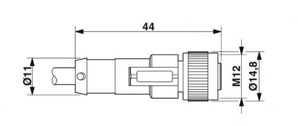 1668629 SAC-4P-M12MR/3,0-PUR/M12FS Kábel s konek. M12/M12, 4pin/4pin,uhlový/priamy, 3m