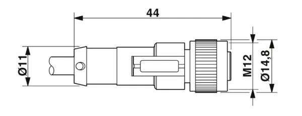 1694486 SAC-3P- 1,5-PUR/M12FS Kábel s konek. M12/3pin, priamy /voľný koniec kábla, 1,5m