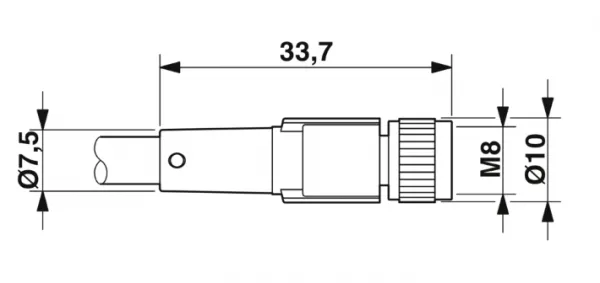 1683484 SAC-4P-10,0-PUR/M 8FS Kábel s konektorom M8/4pin/priamy /voľný koniec kábla, 10m