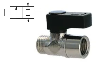 HC1000018 Guľový ventil mini vnu/von. závit, 2xG1/8