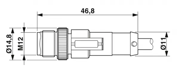 1694570 SAC-3P-M12MS/ 1,5-PUR/M12FR-2 Kábel s konek. M12/M12, 3pin/3pin,priamy/uhlový,1,5m