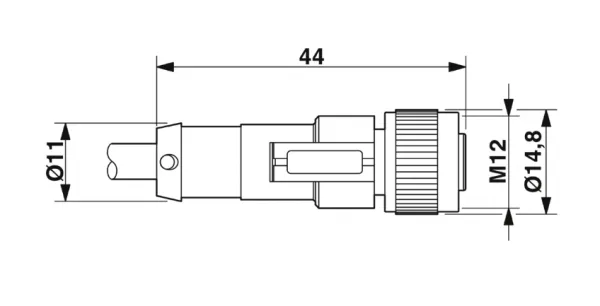 1668111 SAC-4P- 3,0-PUR/M12FS Kábel s konektorom M12/4pin/priamy /voľný koniec kábla, 3m