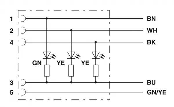 1669903 SAC-5P- 5,0-PUR/M12FR-3L Kábel s konek. M12/5pin, uhlový/voľný koniec kábla, 5m