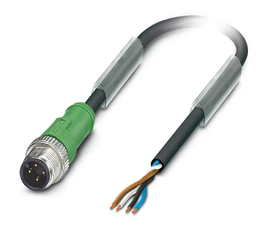 1668056 SAC-4P-M12MS/ 3,0-PUR Kábel s konektorom M12/4pin/priamy /voľný koniec kábla, 3m