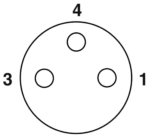 1415884 SAC-3P-M 8MR/3,0-PVC/M 8FS Kábel s konektorom M8/M8, 3pin/3pin,uhlový/priamy, 3m