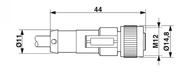 1415628 SAC-4P-M12MR/0,6-PVC/M12FS Kábel s konek. M12/M12, 4pin/4pin,uhlový/priamy, 0,6m