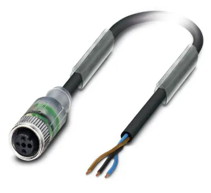 1414565 SAC-3P-10,0-PVC/M12FS-2L Kábel s konek. M12 /3pin/priamy /voľný koniec kábla, 10m