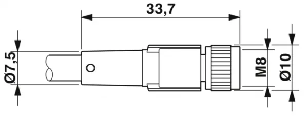 1415884 SAC-3P-M 8MR/3,0-PVC/M 8FS Kábel s konektorom M8/M8, 3pin/3pin,uhlový/priamy, 3m