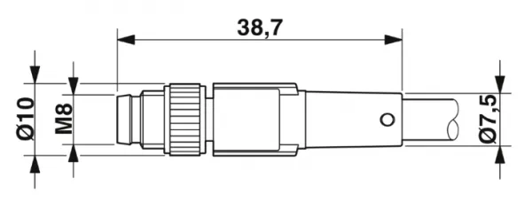 1681680 SAC-3P-M 8MS/5,0-PUR Kábel s konektorom M8/3pin, priamy /voľný koniec kábla, 5m