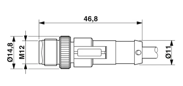 1693076 SAC-4P-M12MS/0,6-PUR/M 8FS Kábel s konek. M12/M8, 4pin/4pin,priamy/priamy, 0,6m