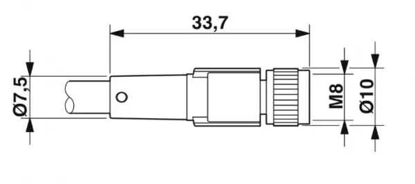 1681923 SAC-3P-M 8MS/ 1,5-PUR/M 8FS Kábel s konek. M8/M8, 3pin/3pin,priamy/priamy, 1,5m