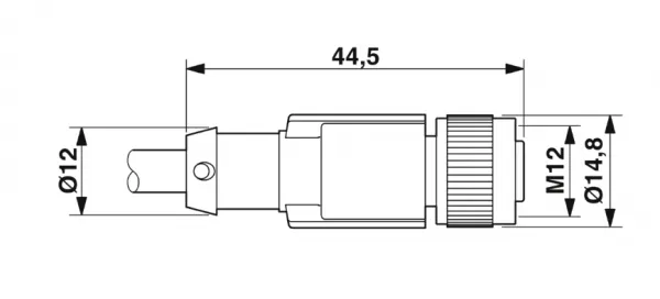 1694800 SAC-4P- 1,5-PUR/M12FS-2L Kábel s konek. M12/4pin/priamy /voľný koniec kábla, 1,5m