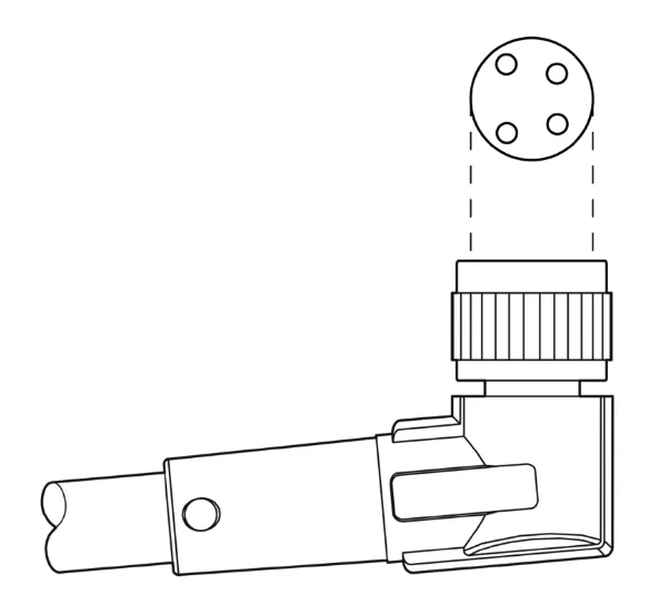 1682265 SAC-4P-M 8MR/0,3-PUR/M 8FR Kábel s konektorom M8/M8, 4pin/4pin,uhlový/uhlový, 0,3m