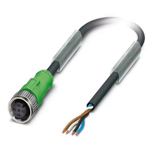 1668124 SAC-4P- 5,0-PUR/M12FS Kábel s konektorom M12/4pin/priamy /voľný koniec kábla, 5m