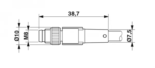 1681787 SAC-4P-M 8MS/1,5-PUR Kábel s konektorom M8/4pin/priamy /voľný koniec kábla, 1,5m