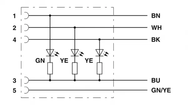1415691 SAC-5P- 3,0-PVC/M12FR-3L Kábel s konek. M12/5pin, uhlový /voľný koniec kábla, 3m