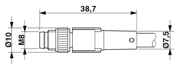 1415890 SAC-3P-M 8MS/3,0-PVC/M 8FR Kábel s konektorom M8/M8, 3pin/3pin,priamy/uhlový, 3m