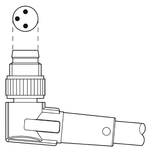 1682414 SAC-3P-M 8MR/3,0-PUR/M12FS Kábel s konektorom M8/M12, 3pin/3pin,uhlový/priamy, 3m