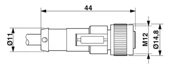 1682414 SAC-3P-M 8MR/3,0-PUR/M12FS Kábel s konektorom M8/M12, 3pin/3pin,uhlový/priamy, 3m