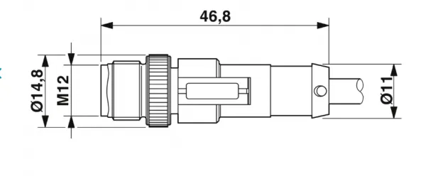 1415533 SAC-3P-M12MS/3,0-PVC/M 8FR Kábel s konektorom M12/M8 3pin/3pin,priamy/uhlový, 3m