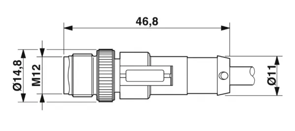1415671 SAC-4P-M12MS/0,3-PVC/M 8FS Kábel s konek. M12/M8, 4pin/4pin,priamy/priamy, 0,3m