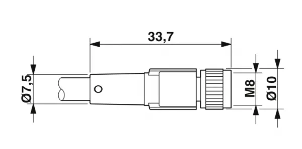 1682142 SAC-4P-M 8MS/0,3-PUR/M 8FS Kábel s konektorom M8/M8, 4pin/4pin,priamy/priamy, 0,3m