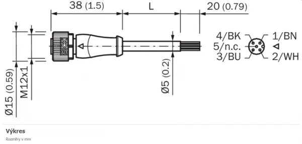 2096236 YF2A14-100VB3XLEAX Kábel s konektorom M12/4pin/10m, priamy.