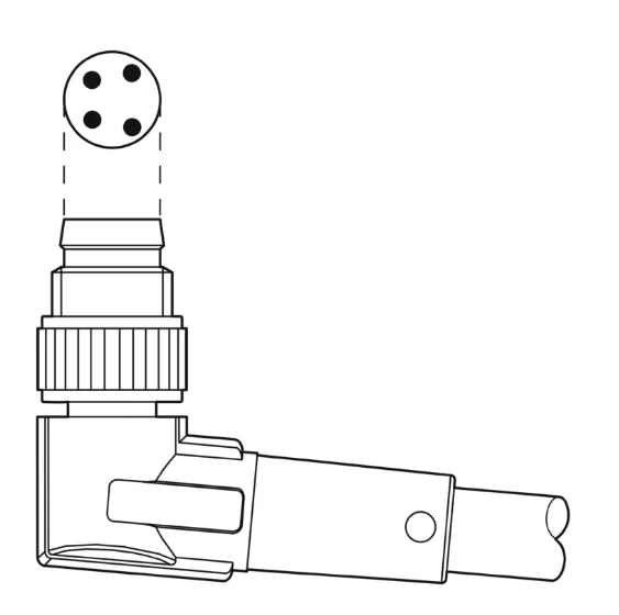 1682265 SAC-4P-M 8MR/0,3-PUR/M 8FR Kábel s konektorom M8/M8, 4pin/4pin,uhlový/uhlový, 0,3m