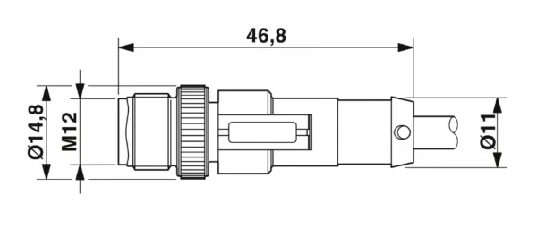 1668069 SAC-4P-M12MS/ 5,0-PUR Kábel s konektorom M12/4pin/priamy /voľný koniec kábla, 5m