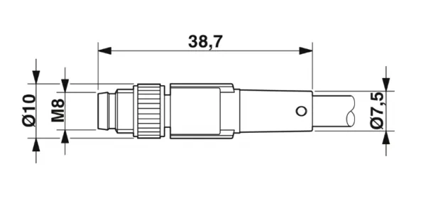 1682142 SAC-4P-M 8MS/0,3-PUR/M 8FS Kábel s konektorom M8/M8, 4pin/4pin,priamy/priamy, 0,3m