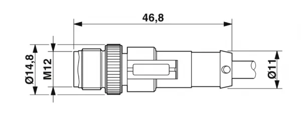 1415698 SAC-5P-M12MS/3,0-PVC/M12FS Kábel s konek. M12/M12, 5pin/5pin,priamy/priamy, 3m